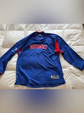 Detroit Pistons Basketball Warm Up Shooting Shirt Adidas NBA
